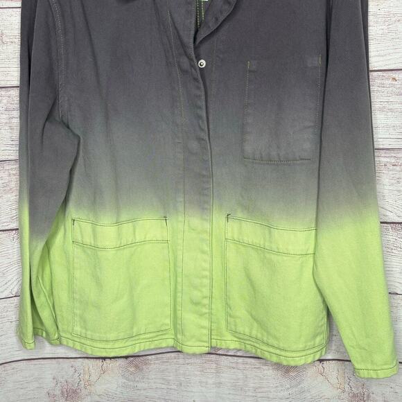 Another Girl Dolls Kill Dip Dyed Denim Organic Cotton Utility Jacket Size 6 New - Picture 5 of 7